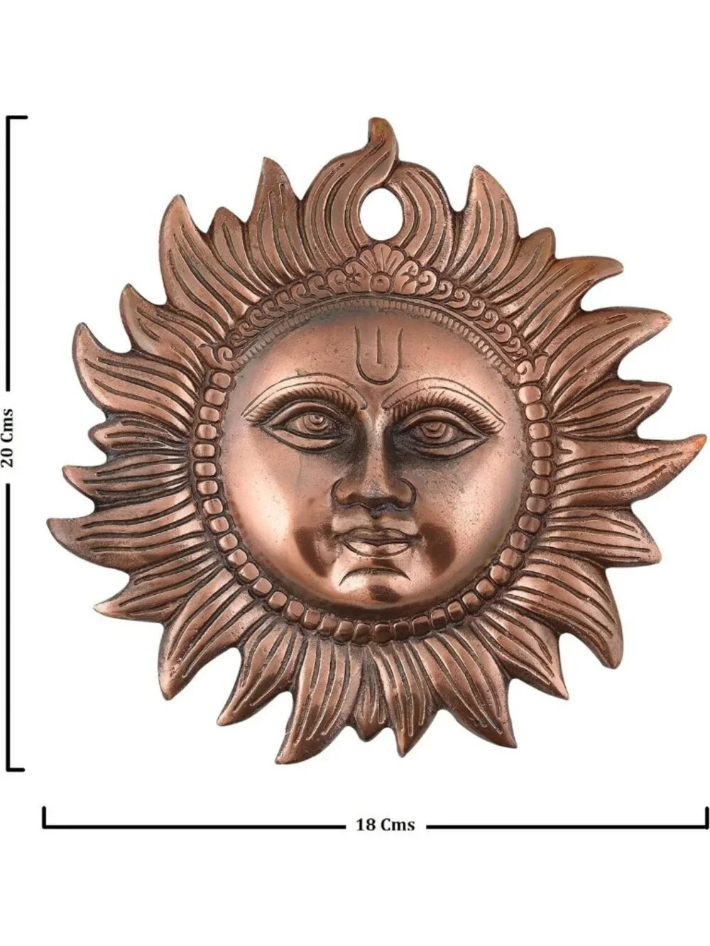 Metal Sun Idol Wall Decor - Good Luck Vastu Hanging Art for Living Room
